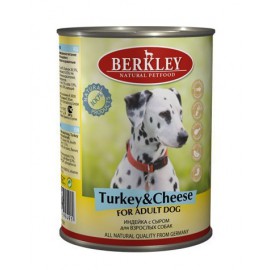 Berkley консервы для собак с индейкой и сыром, Adult Turkey&Cheese